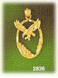 14K Gold Eagle In Oval Frame Charm