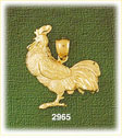 14K Gold Rooster Charm