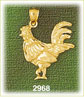 14K Gold Cock Charm