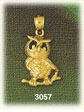 14K Gold Owl Charm