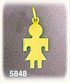 14K Gold Engraveable Girl Plate Charm