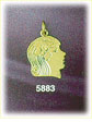 14K Gold Girl's Face Charm