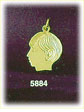 14K Gold Boy's Face Charm