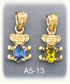 14K Gold Birthstone Teddy Bear Charm