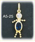 14K Gold Oval Birthstone Baby Charm