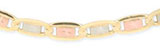 5.5MM 14K Tri Color Gold Valentino Chain