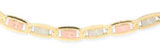 4.3MM 14K Tri Color Gold Valentino Chain