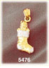 14K Two Tone Gold 3D Christmas Stocking Pendant
