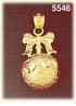 14K Gold 3D Christmas Ornament Pendant
