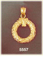 14K Gold Decorative Christmas Wreath w/Bow Pendant