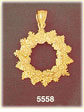 14K Gold Christmas Wreath Pendant