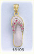14Kt Gold Pink Sapphire Flip Flop Charm