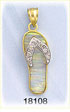14Kt Gold White Opal Flip Flop Diamond Charm