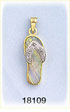 14K Gold White Opal Flip Flop Diamond Charm