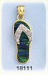 14Kt Gold Opal Flip Flop Diamond Charm