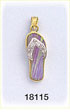 14K Gold Pink Opal Flip Flop Diamond Charm