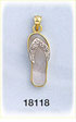 14K Gold Mother of Pearl Flip Flop Diamond Charm