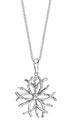14K White Gold Diamond Snowflake Necklace