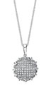 14K White Gold Diamond Round Necklace