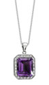 14K White Gold Amethyst Diamond Necklace