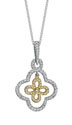 14K White & Yellow Gold Star Diamond Necklace
