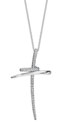 14K White Gold Diamond Cross Designer Necklace