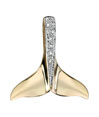 14K Yellow Gold Diamond Wale Tail Pendant