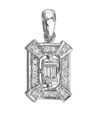 14K White Gold Diamond Pendant