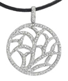 14K White Gold Diamond Circle Pendant