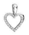 14K White Gold Diamond Heart Charm Pendant