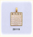 14Kt Gold Enamel Bingo Card Charm