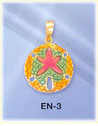 Pastel Enamel Sand Dollar 14K Yellow Gold Enamel Charm