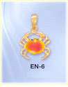 Enamel Crab 14K Yellow Gold Nautical Charm