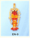 Red Enamel Lobster 14K Yellow Gold 3D Crustacean Charm