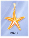 Golden Enamel Starfish 14K Yellow Gold Nautical Charm
