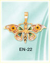 Pastel Enamel Butterfly 14K Yellow Gold Charm