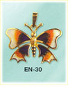Vivid Enamel 14K Yellow Gold Butterfly Charm