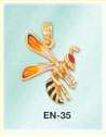 Enamel Honey Bee 14K Yellow Gold Insect Charm