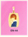 14K Yellow Gold Little Boy Praying First Communion Enamel Charm