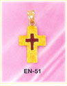 Enamel 14K Yellow Gold Religious Cross Charm