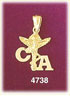 14K Yellow Gold CA Caduceus Medic Alert Charm