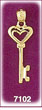 14K Gold Heart Key Charm