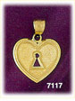 14K Gold Lock Heart Charm