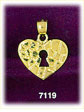 14K Solid Gold Lock Heart Charm