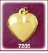 14K Gold 3D Heart Charm