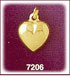 14K Solid Gold Puffed Heart Charm