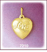 14Kt Gold Puffed Love Heart Charm