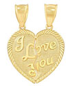14Kt Gold Breakaway I Love You Charm
