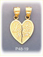 14 Karat Gold Breakaway I Love You Charm