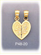 14Kt Gold Breakaway I Love You Heart Charm
